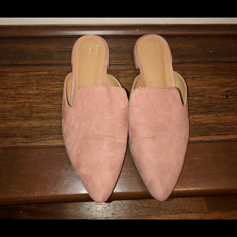 Pink slip on shoes and ea wy brand